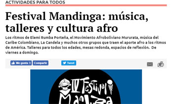 Festival Mandinga: música, talleres y cultura afro